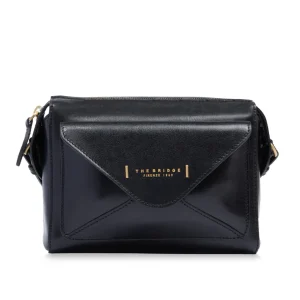 Borsa a tracolla nera in pelle