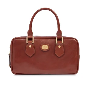 Bauletto donna marrone in pelle