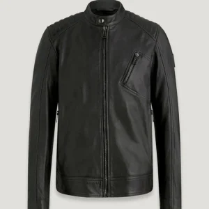 Giacca V Racer uomo in pelle nera