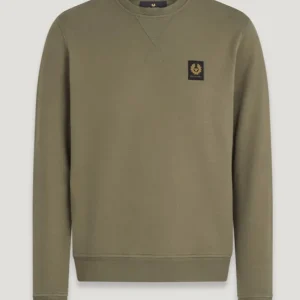 Felpa uomo verde oliva in cotone