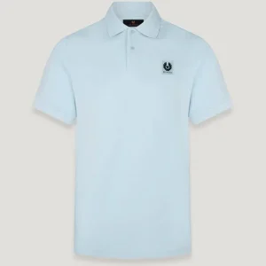 Polo uomo celeste in cotone