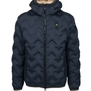 Giubbino uomo blu navy in piuma