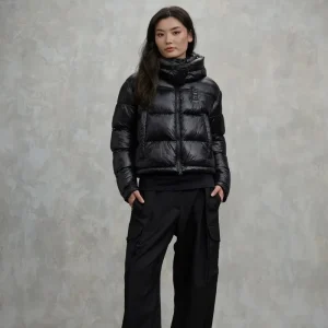 Giubbino donna nero in nylon