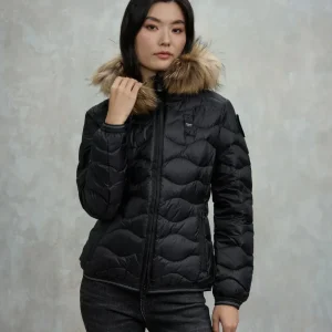 Giubbino donna nero in nylon