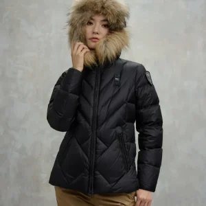 Giubbino donna nero in nylon