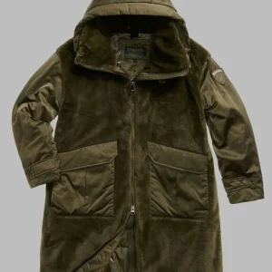 Giubbino donna verde bosco in ecopelliccia e nylon