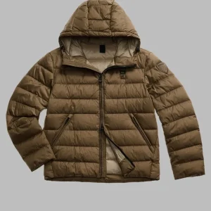 Giubbino uomo marrone in piuma