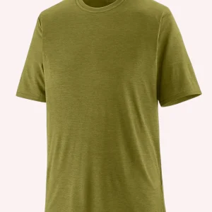 T-shirt uomo verde in poliestere riciclato
