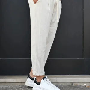 Pantalone lino beije