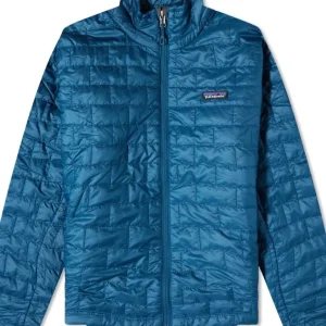 Giubbino uomo blu in poliestere riciclato