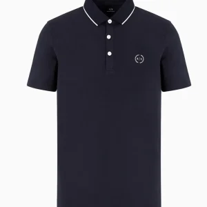 Polo uomo blu navy in cotone