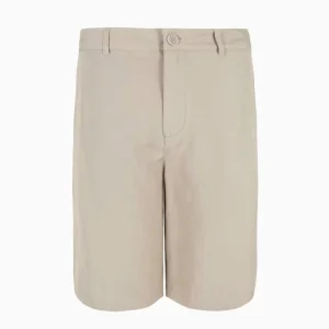 Bermuda uomo beige in misto lino