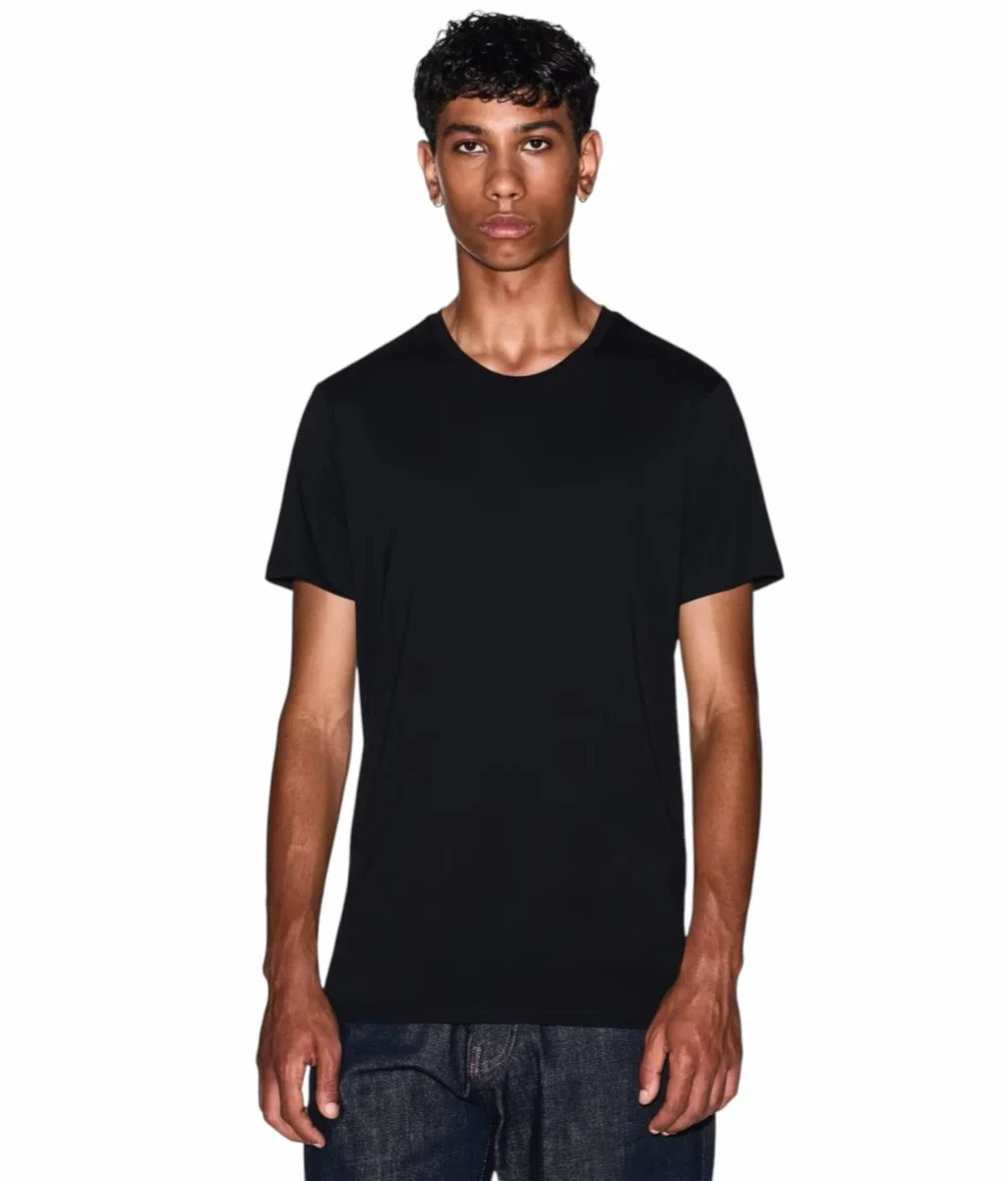 T-shirt uomo nera in cotone - immagine 3