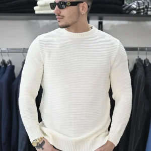 Maglione costa inglese panna NJB