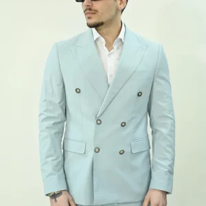 Abito turchese doppiopetto