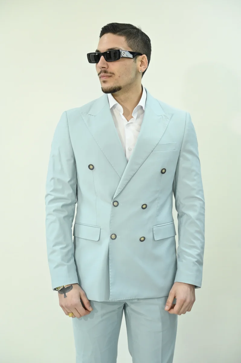 Abito turchese doppiopetto - immagine 2