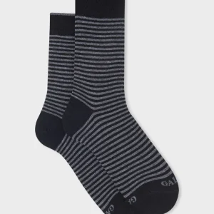 Calzini donna a righe grigio in cotone