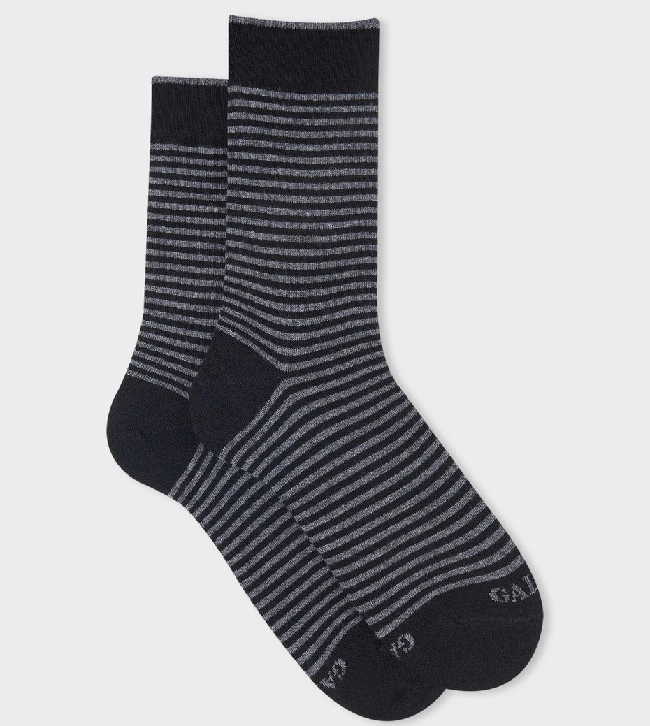 Calzini donna a righe grigio in cotone