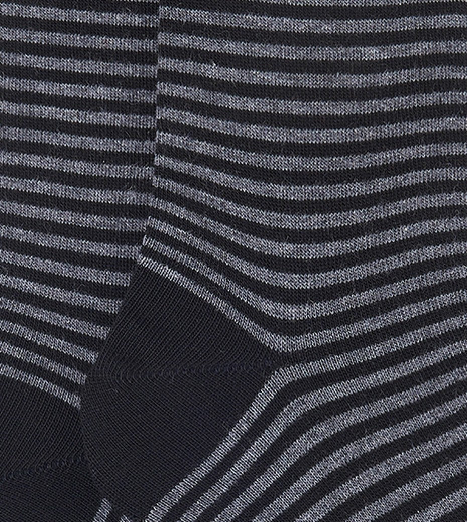 Calzini donna a righe grigio in cotone - immagine 3