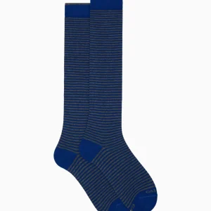 Calzini lunghi blu in cotone