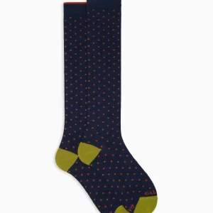 Calze lunghe uomo blu in caldo cotone