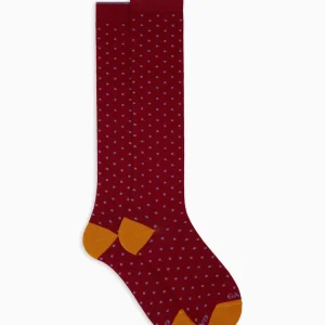 Calze lunghe uomo bordeaux in caldo cotone