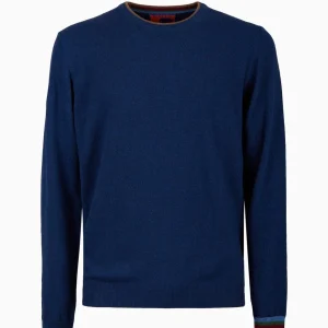 Pullover uomo blu royal in misto viscosa e cashmere