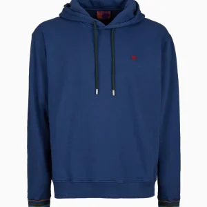 Felpa uomo blu in cotone