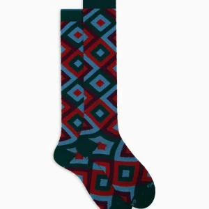 Calze lunghe uomo verde in caldo cotone