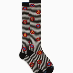 Calze lunghe uomo nere/bianche in caldo cotone