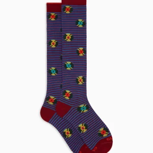 Calze lunghe bordeaux  in caldo cotone