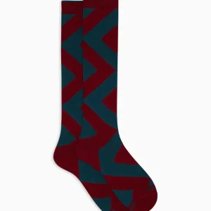 Calze lunghe uomo bordeaux in caldo cotone