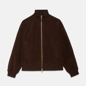 Giubbino uomo cioccolato in pelle scamosciata