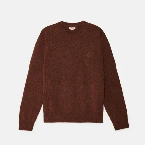 Maglione uomo marrone in lana vergine