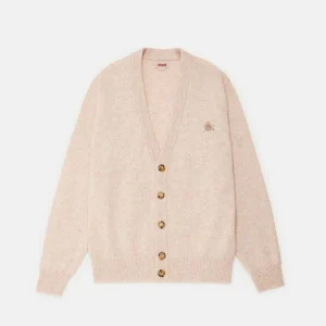 Cardigan uomo avorio in lana vergine