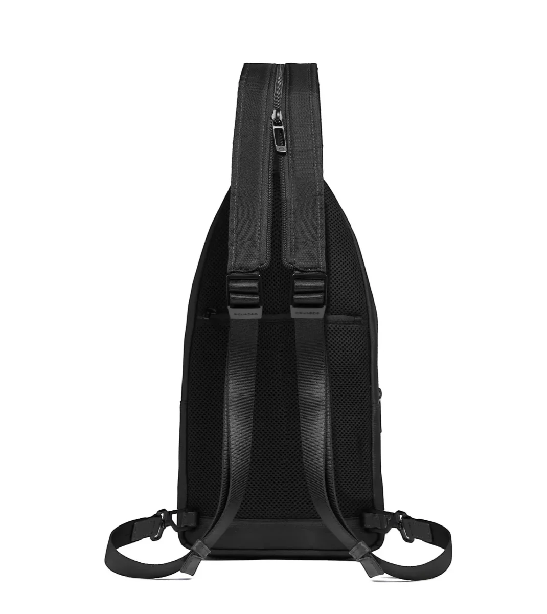 Borsello uomo nero in tessuto e pelle - immagine 4