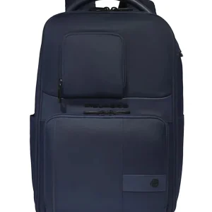 Zaino unisex  blu in pelle e tessuto