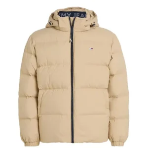 Giubbino uomo beige in piuma