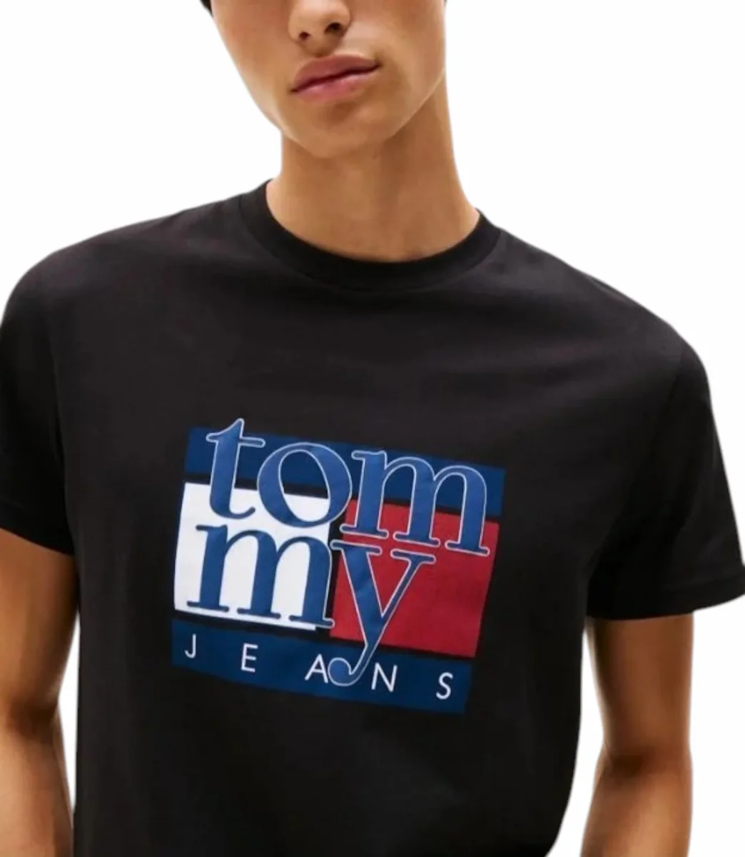 T-shirt uomo nera in cotone - immagine 4