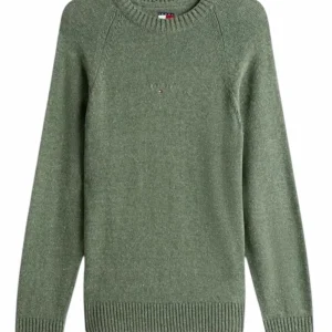 Pullover uomo verde in misto cotone