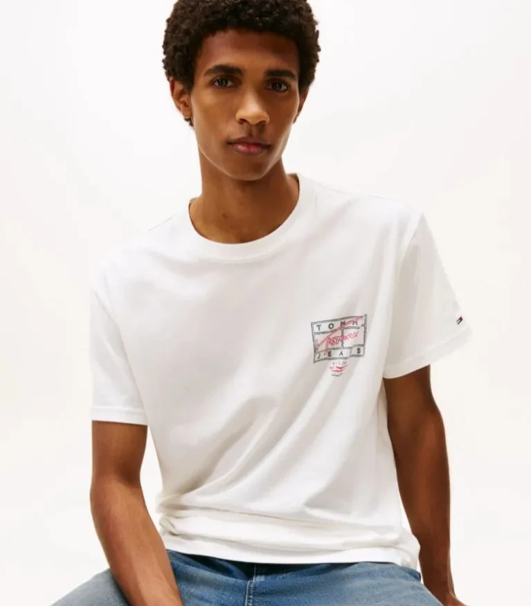 T-shirt uomo ecru' in cotone - immagine 4