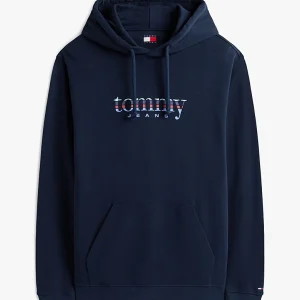 Felpa uomo blu in spugna di cotone