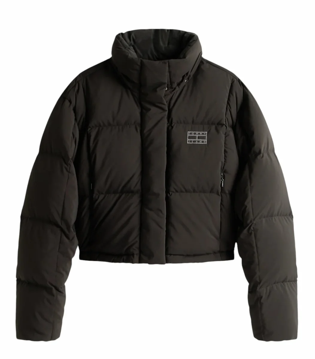 Giubbino donna nero in piuma - immagine 2