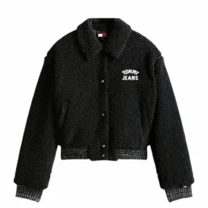 Bomber donna nero in sherpa