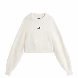 Pullover donna off white in misto lana