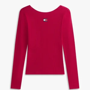 Maglia donna rosso ciliegia in cotone