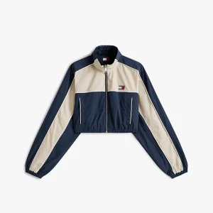 Giubbino donna blu/beige in nylon