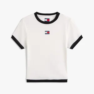 T-shirt donna ecrù in cotone