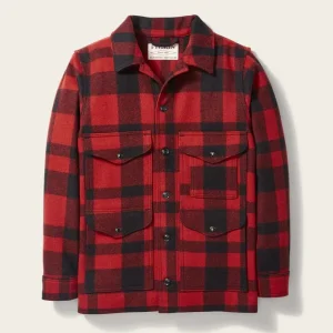 Giacca uomo rossa e nera in lana