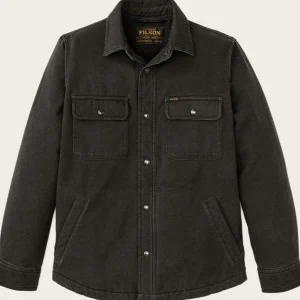 Giubbino uomo grigio in tela e pile